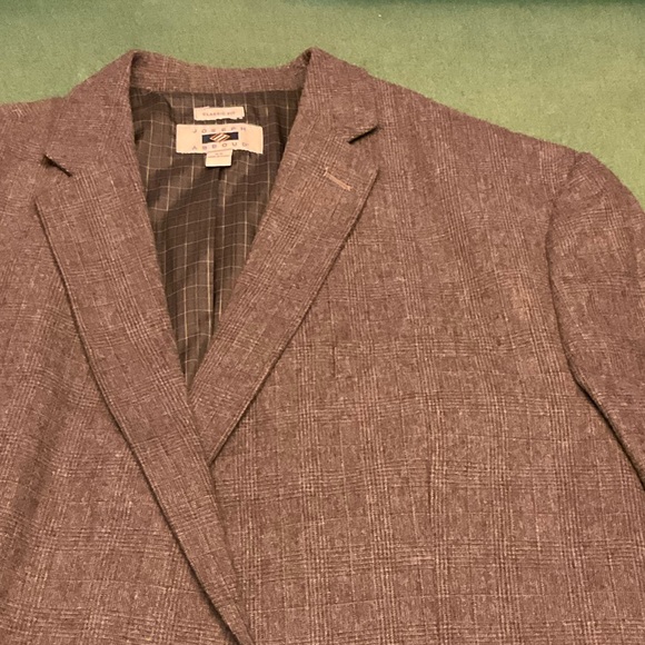 Joseph Abboud Wool Plaid Brow Blazer Vintage 80s 48L - Picture 2 of 8